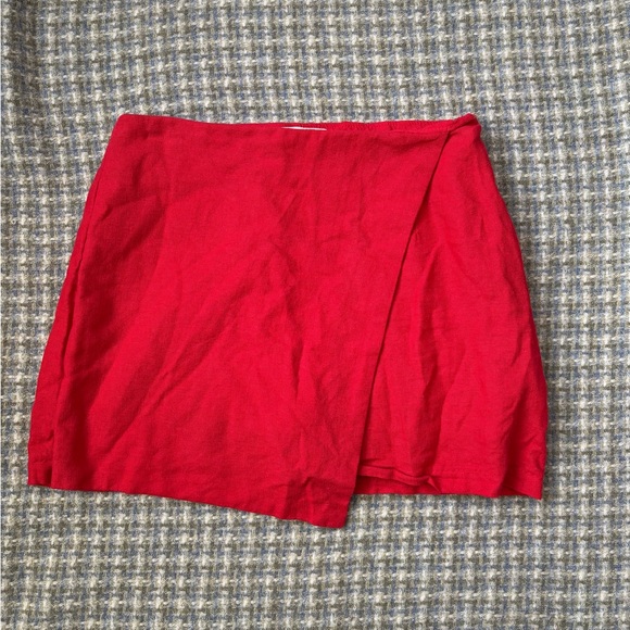 Abercrombie & Fitch Dresses & Skirts - Abercrombie & Fitch Bold Linen Red Skort